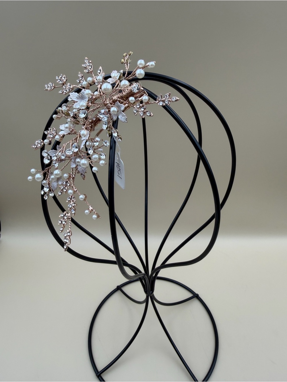 NWT Rose Gold Faux Pearl & Crystal Bridal Hair Clip